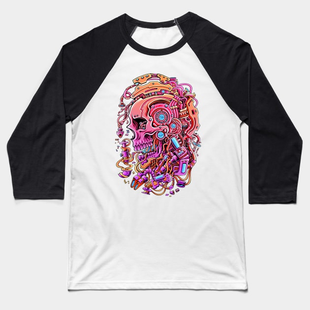 Cyskull Baseball T-Shirt by Efexampink